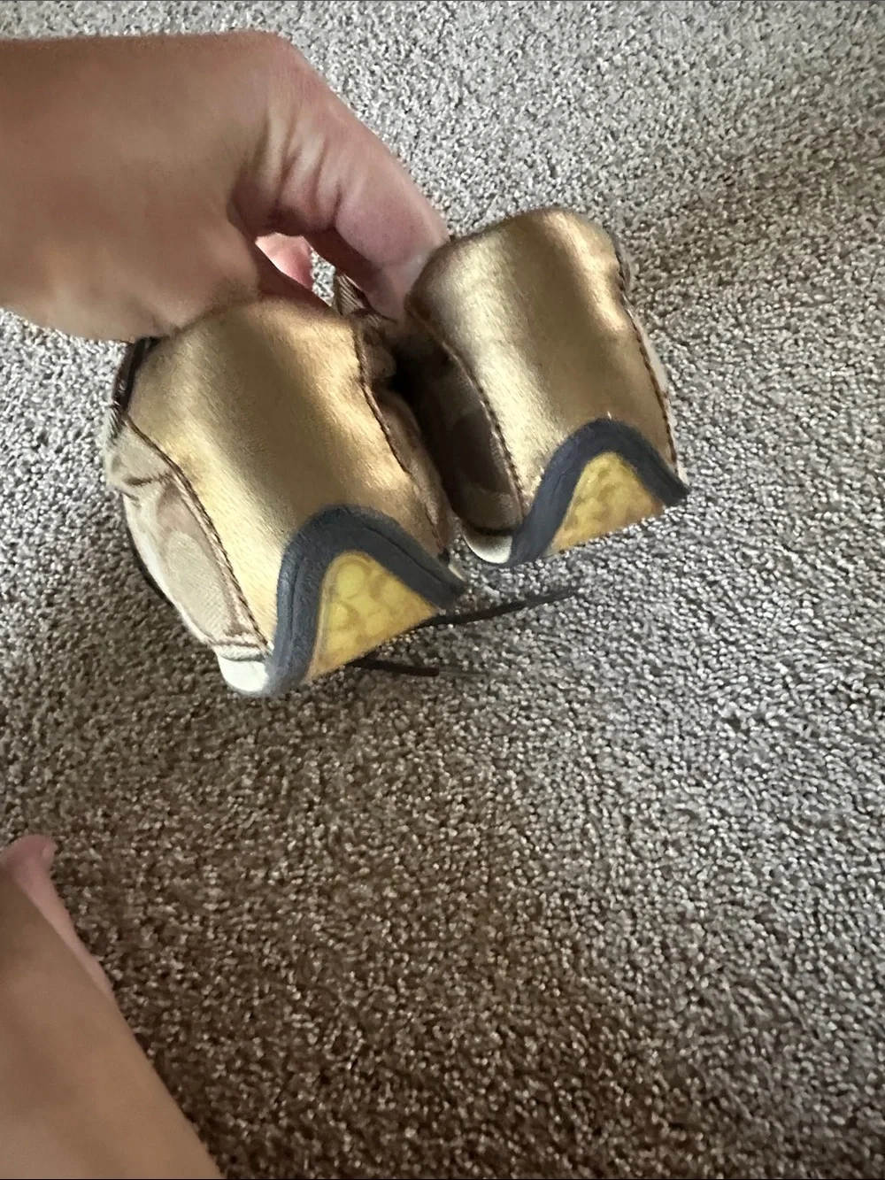 Coach Brown Signature Logo Sneakers with Gold Trim